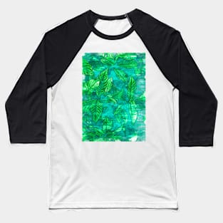 Foggy Greens Plant Leaves - For plant lovers Baseball T-Shirt